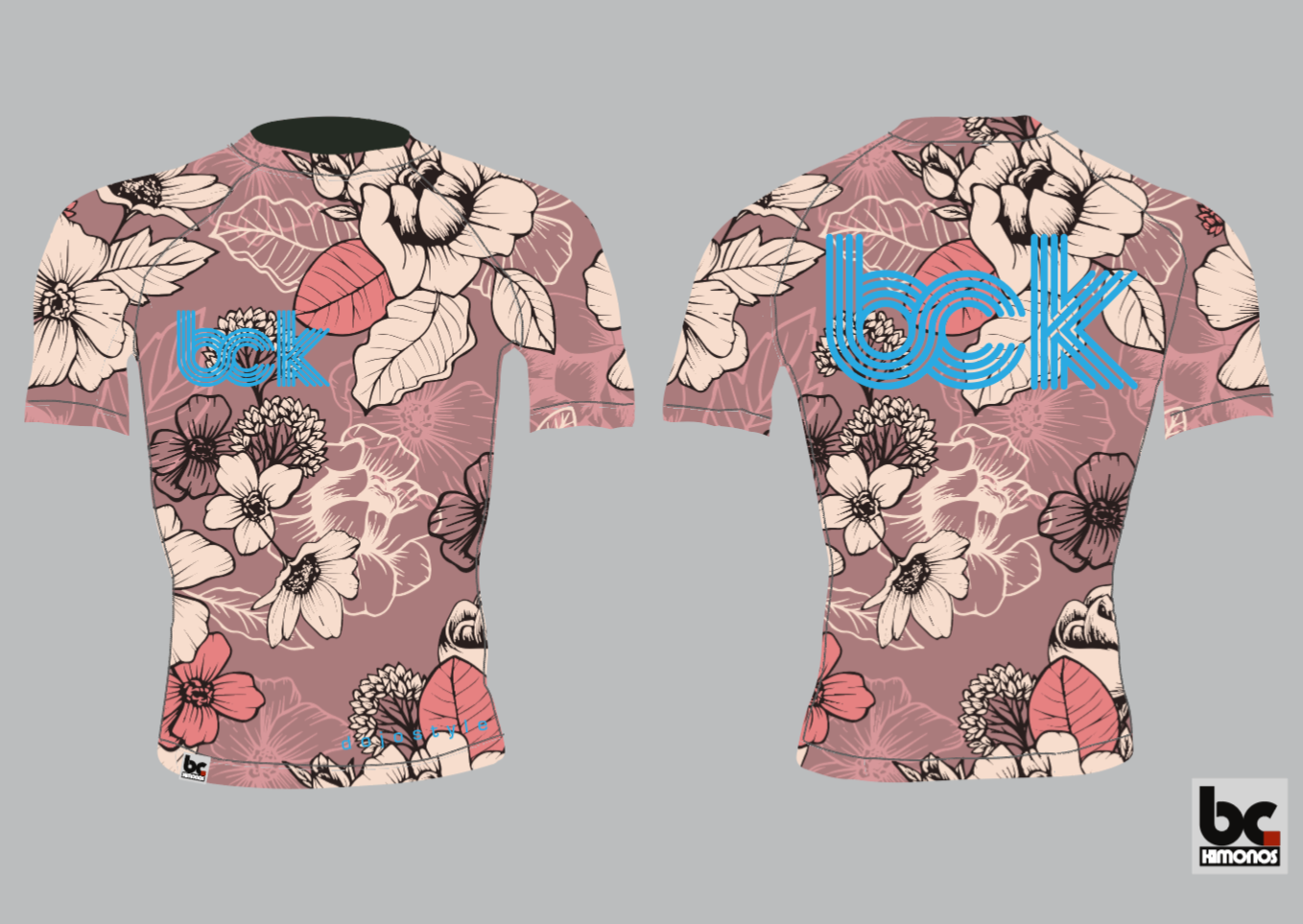 BJJ NoGI Grappling Rashguard: Flowers